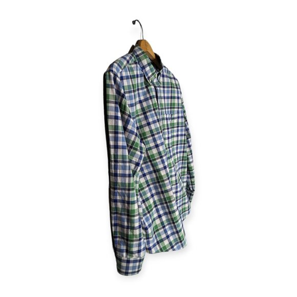 Banana Republic Factory Green/Blue Plaid Long Sleeve Button Down Shirt Size XL - Picture 6 of 13